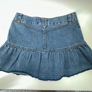 Circo Blue Girls L (10-12) Blue Skirt Ruffle Stretchy Denim Bottoms Undershorts